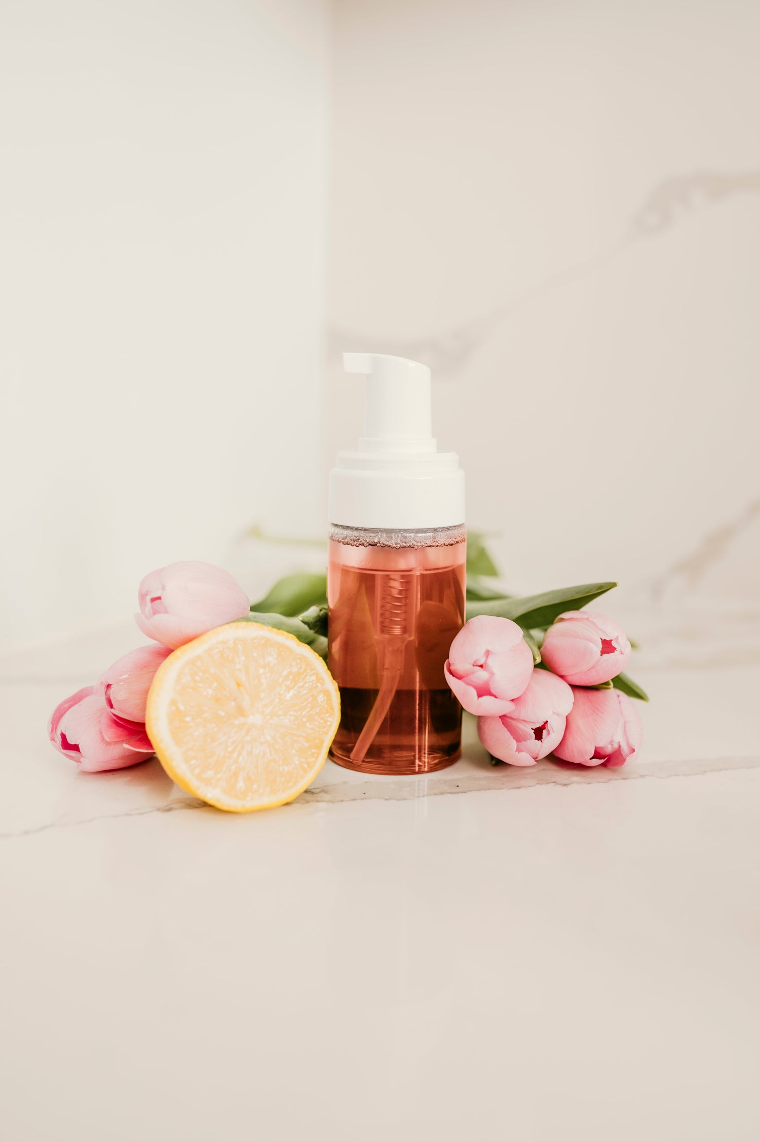 Natural lavender and lemon foaming facial cleanser