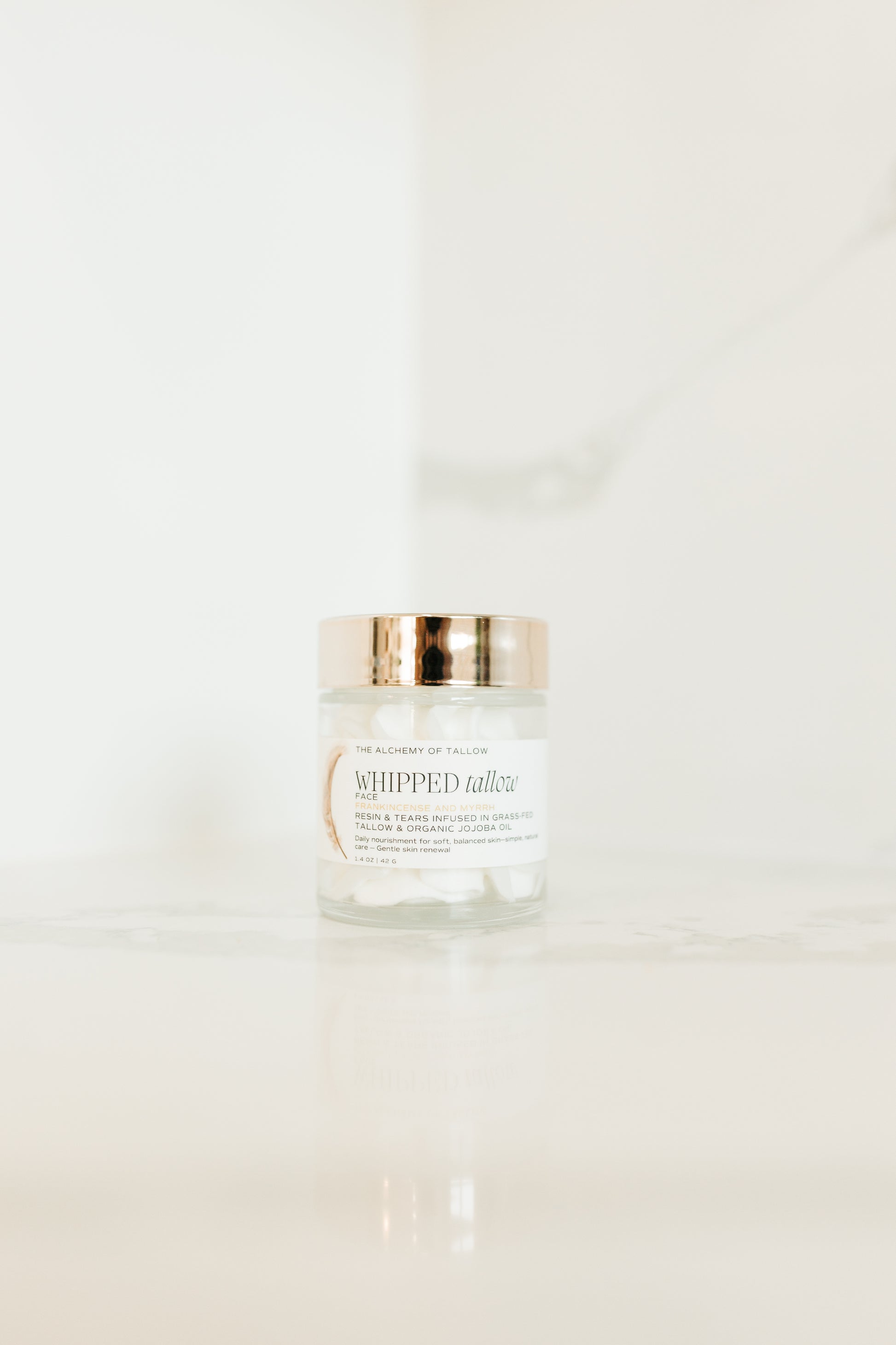 Frankincense and myrrh resin whipped grass fed tallow 